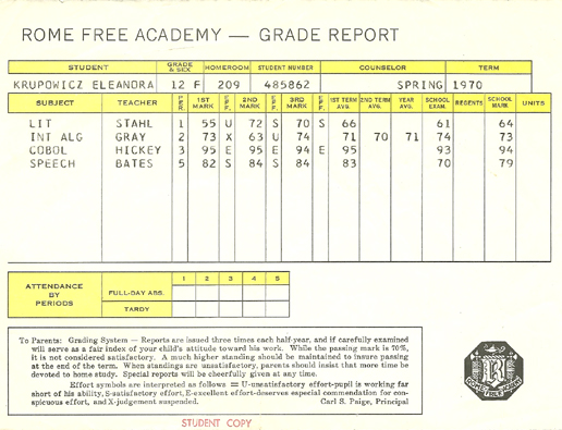 report card
