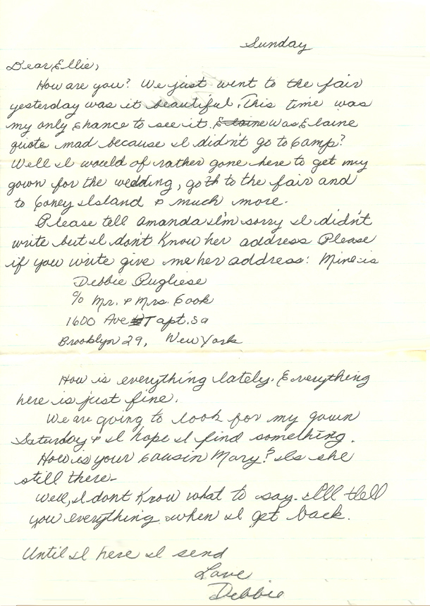 letter from deb pugliese